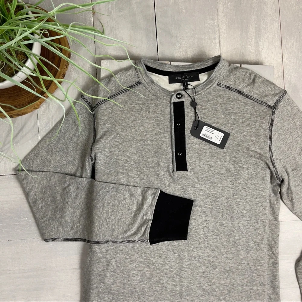 Rag & Bone Gibson Henley in Heatherd Gray - Picture 10 of 13
